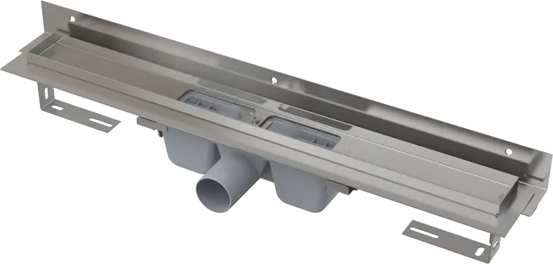 Душевой желоб Alca Plast Flexible, с порогами для перфорированной решетки, с регулируемым воротником к стене, серый (APZ4-550)