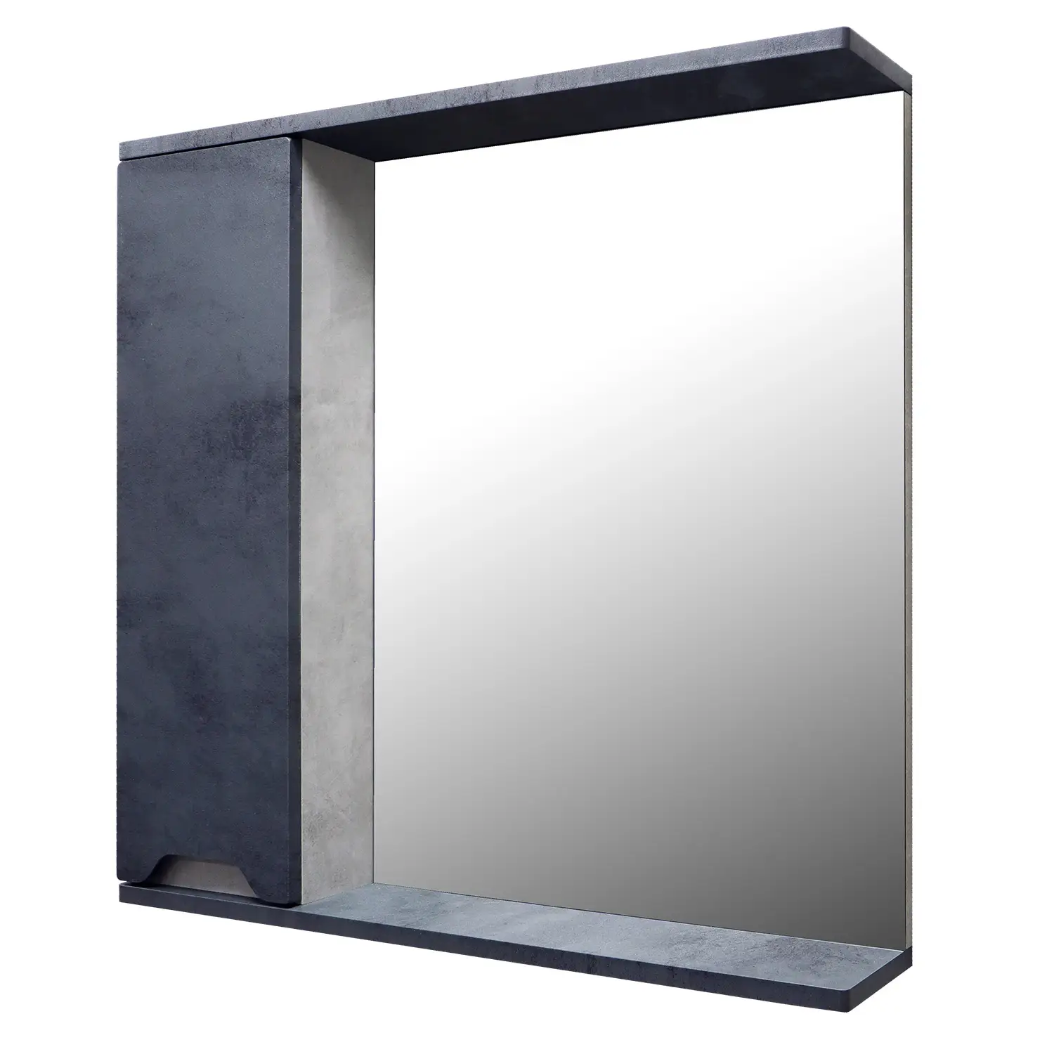 Зеркало-шкаф Loranto Florena 70 700х135х600 левый, темный бетон (CS00090036)