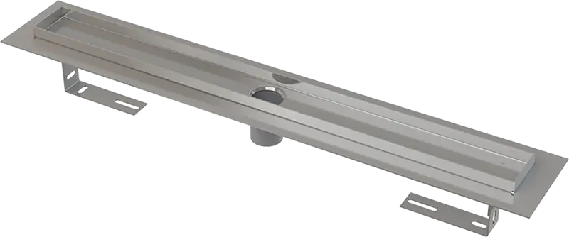 Душевой лоток  Alcaplast  с порогами для перфорированной решетки, нержавеющая сталь, без гидрозатвора, 105 см, серый (APZ2001-1050)