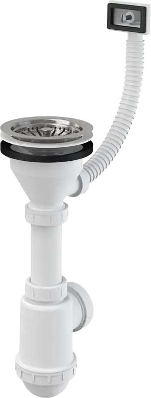Сифон для мойки Alcadrain с нержавеющей решеткой (A447 -DN50/40)