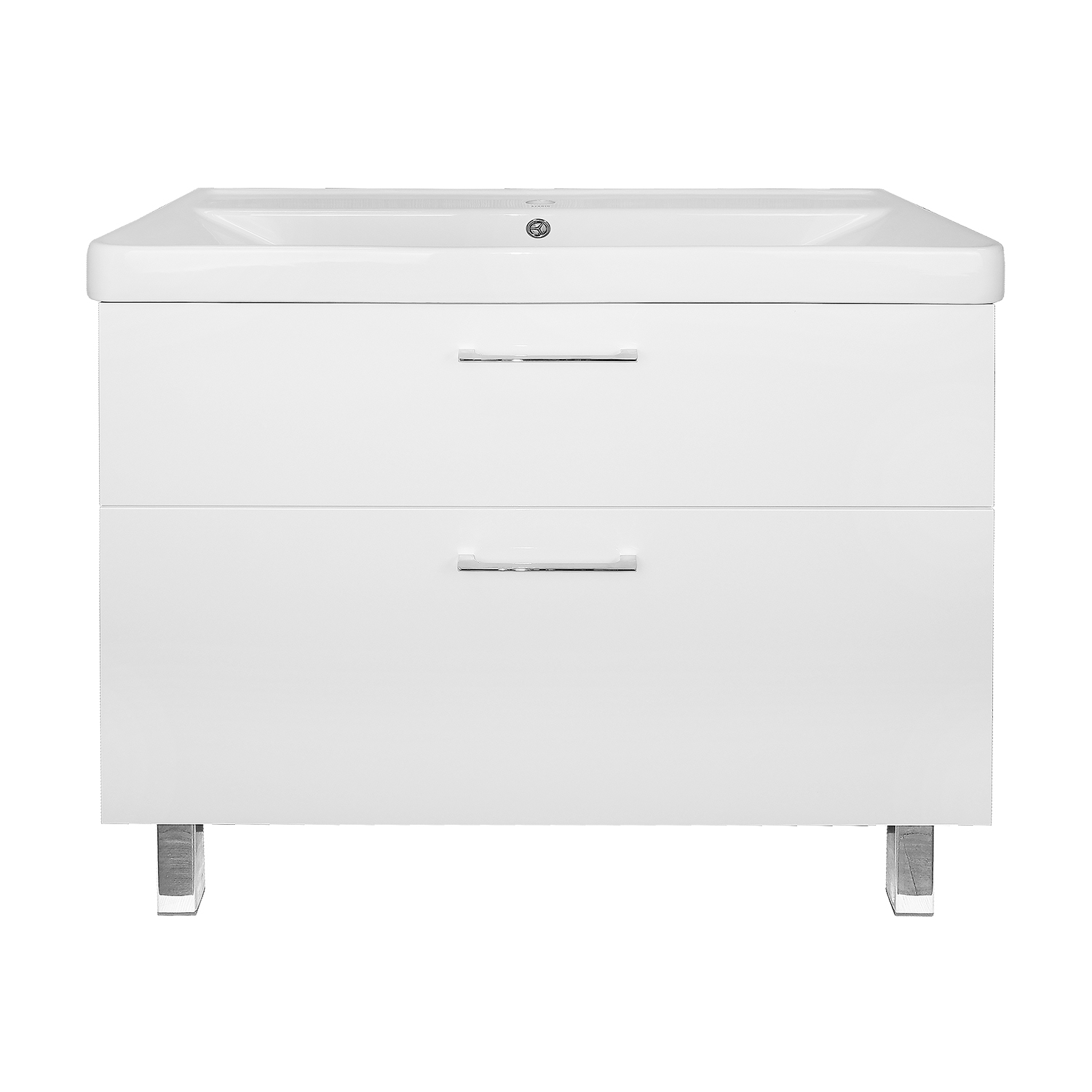 Комплект Тумба Azario Ника 90 Н 900х475х850 напольная, с раковиной Monte 90, белый глянцевый (CS00089956)