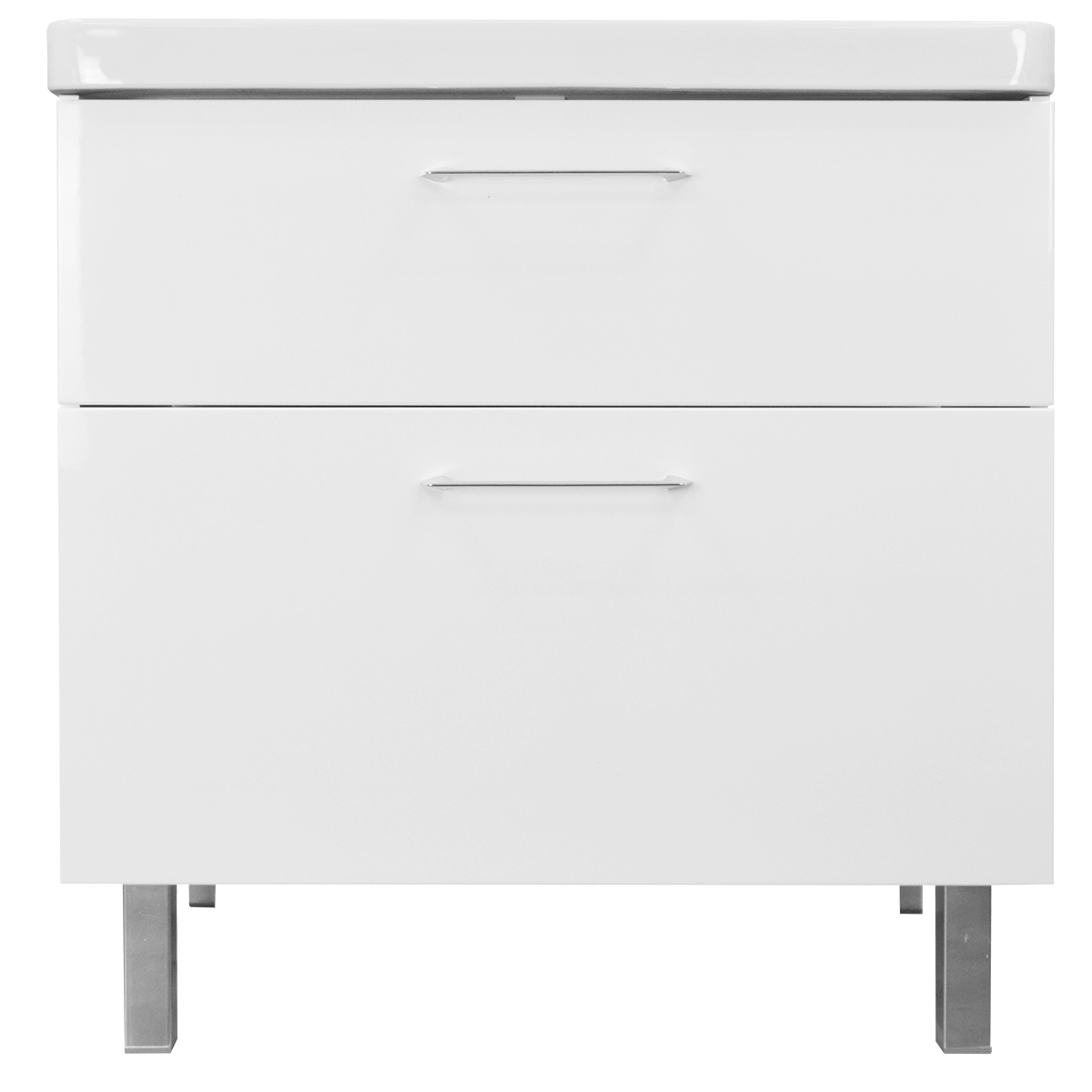 Комплект Тумба Azario Ника 80 Н 800х475х850 напольная, с раковиной Monte 80, белый глянцевый (CS00082789)