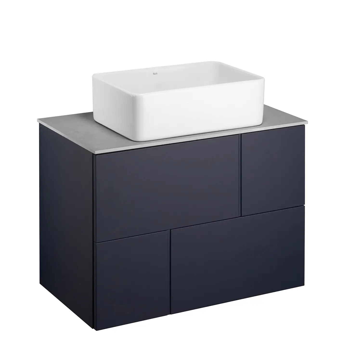 Тумба под раковину Roca Luna 80, подвесная, 2 ящика, синий матовый (Z.RU93.0.776.7)
