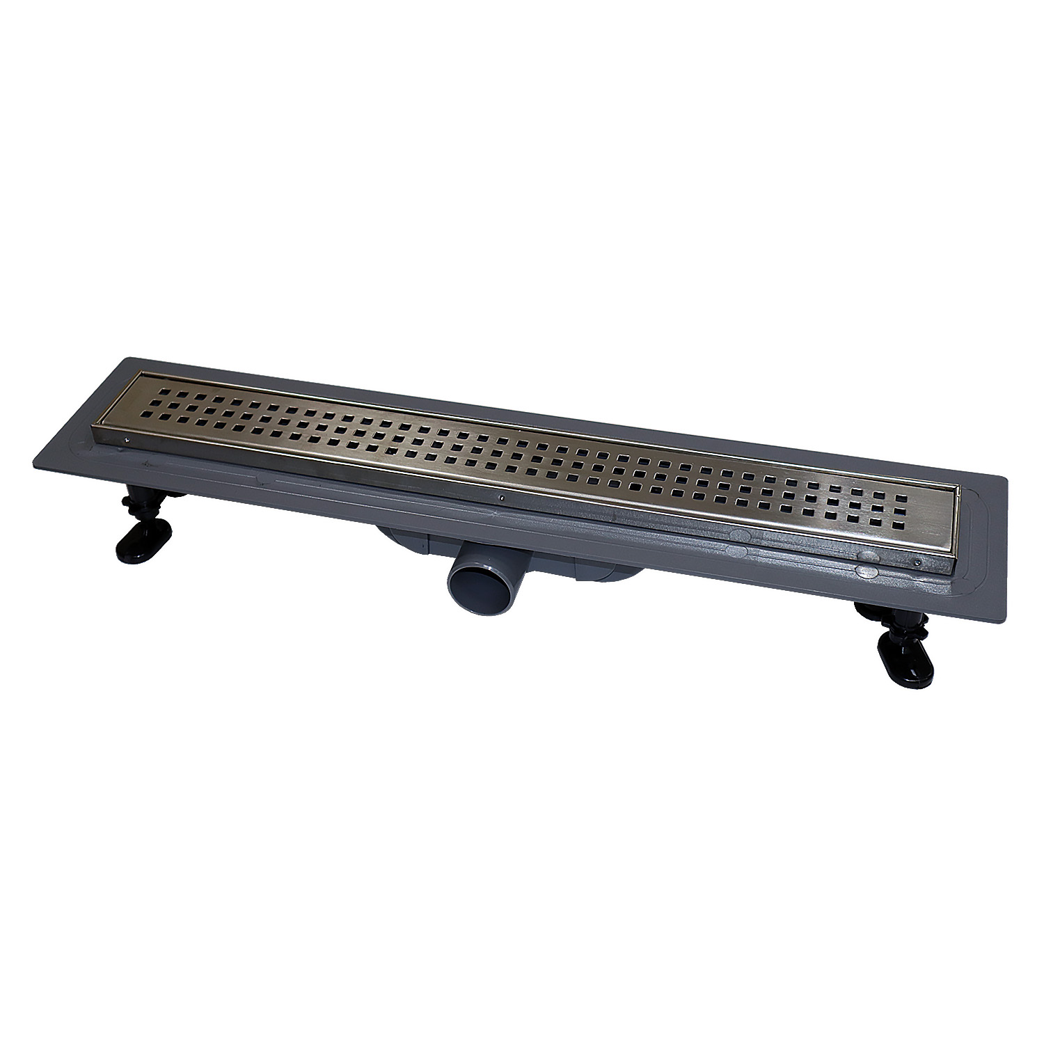 Душевой лоток AZARIO CUBE 400 мм, боковой слив D40, пластиковый, решетка из нержавеющей стали (AZCP11-40 Cube)