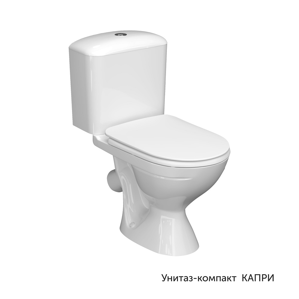 Унитаз-компакт КЕРАМИН Капри Алкапласт с жестким сиденьем, белый ...