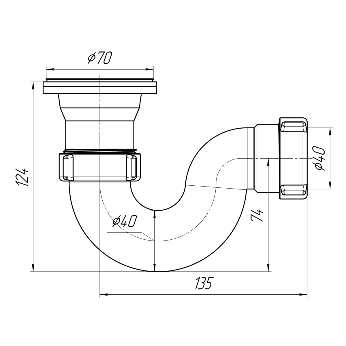 Сифон для душевого поддона Ани Пласт 1 1/2"*40 (E110) (Россия) купить в ...