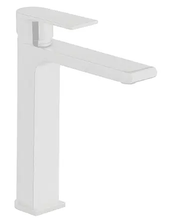 Смеситель для раковины - чаши Azario DELANO высокий, белый матовый (AZ-158445526)