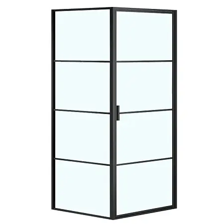 Душевое ограждение Azario RICHMOND 800х800х1950 БЕЗ ПОДДОНА прозрачное стекло 6 мм, профиль черный (AZ-NAG1221 800 BLACK)