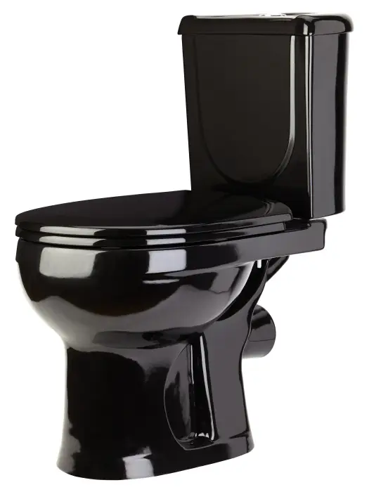 Унитаз-компакт Ирида Стандарт горизонтальный выпуск, с сиденьем, черный (40374110402)