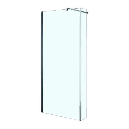 Душевая перегородка Loranto 140x195 Walk-in. Доп.створка 20см. Регулируемый кронштейн 80-100 Прозрачное стекло 6 мм. Профиль Хром (CS-L801 140)