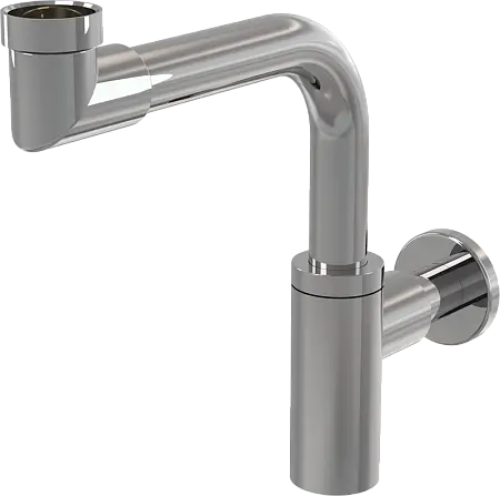 Сифон для раковины Alcadrain DESIGN 32 мм, цельнометаллический, экономящий пространство, хром (A403)