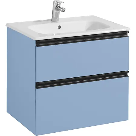 Тумба под раковину Roca DOMI 600 мм, подвесная, 2 ящика, небесный синий матовый (Z.RU93.0.787.0)