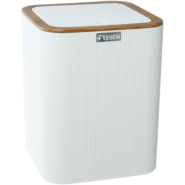 Ведро для мусора Fixsen White Wood 5 литров, пластик, белый (FX-402-6)