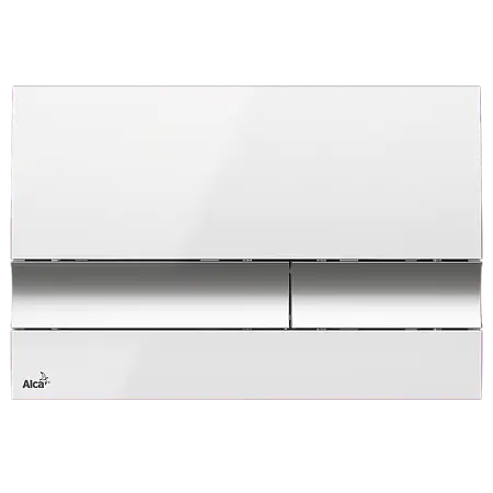 Кнопка смыва Alcadrain, белая с хромированной вогнутой клавишей (M1720-1)