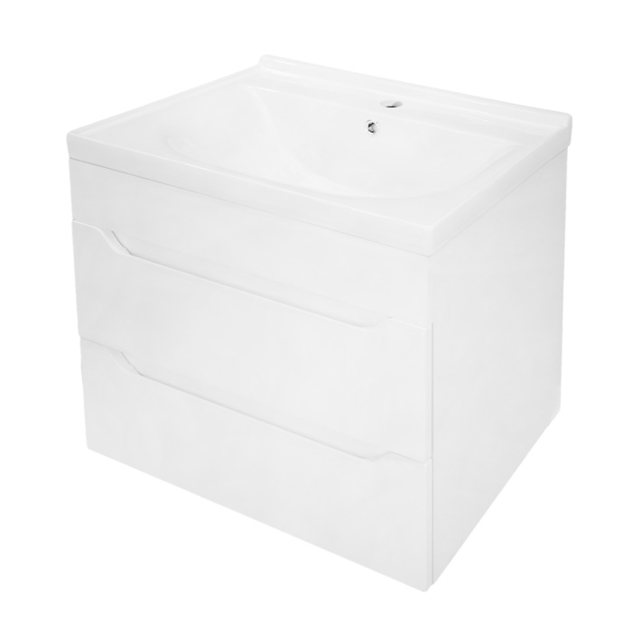 Комплект Тумба Loranto Аврора 60 610х470х525 подвесная, с раковиной Monte NEO 60, белый (CS00105305)