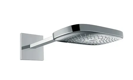 Верхний душ Hansgrohe Raindance Select E 300 3jet с держателем, хром-белый матовый (26468400)