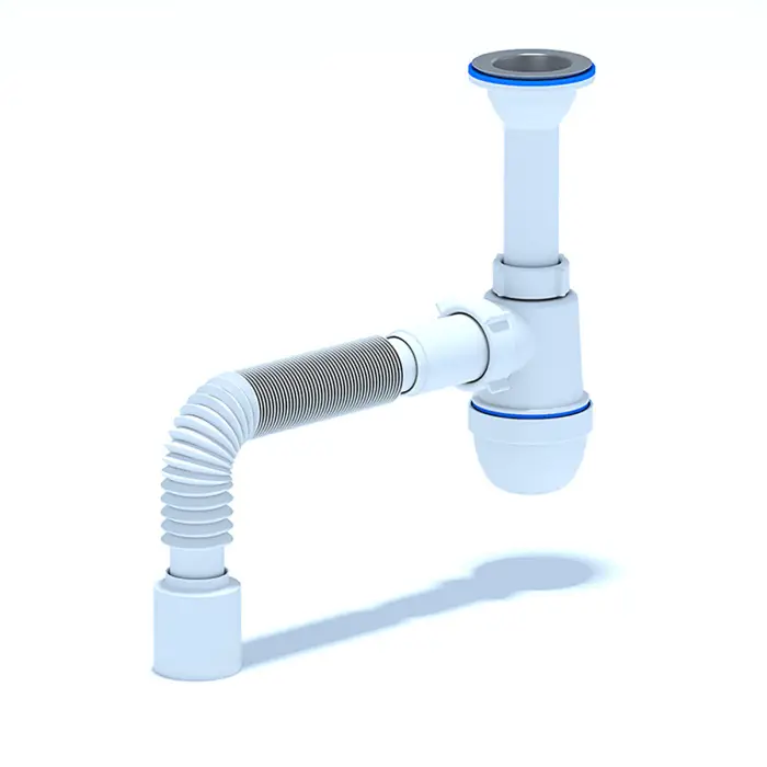 Сифон для раковины Ани Пласт 1 1/2"*40 с литым выпуском, с гибкой трубой 40*50 (С0510)