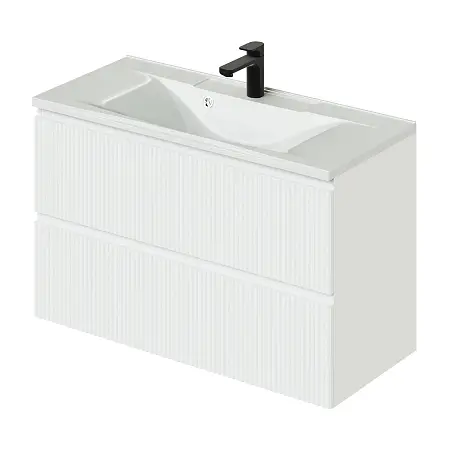 Комплект тумба Итана Kate 100 (987х438х640) подвесная, с раковиной Milena 100 Бланж (CS00091690)