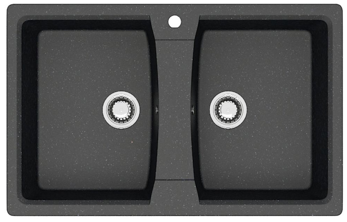 Кухонная мойка AZARIO Elmas 780х500х190 двойная, искусственный мрамор, цвет черный (CS00078333)