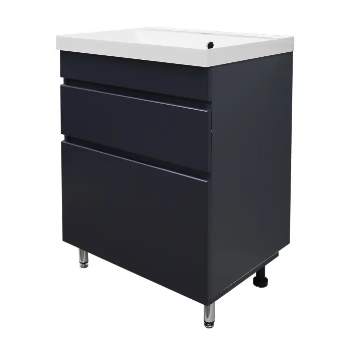 Комплект Azario Тумба Эстима 60/2Н 595х447х850 напольная, с раковиной Астория 60, графит (CS00094593)