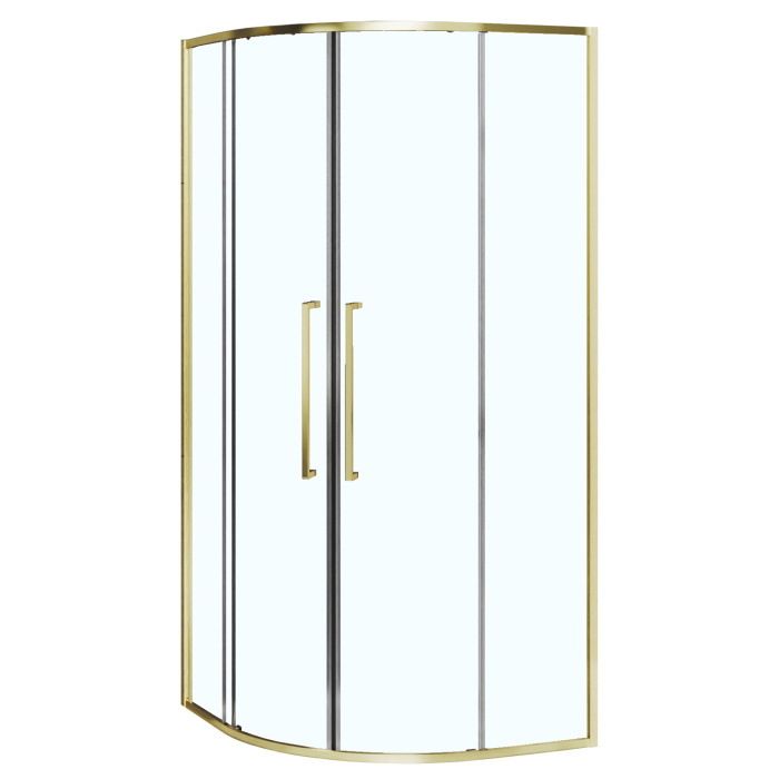 Душевое ограждение Azario SHANGHAI 900х900х1950 четверть круга, прозрачное стекло 6 мм, профиль брашированное золото (AZ-S43-90-BGL-CL)