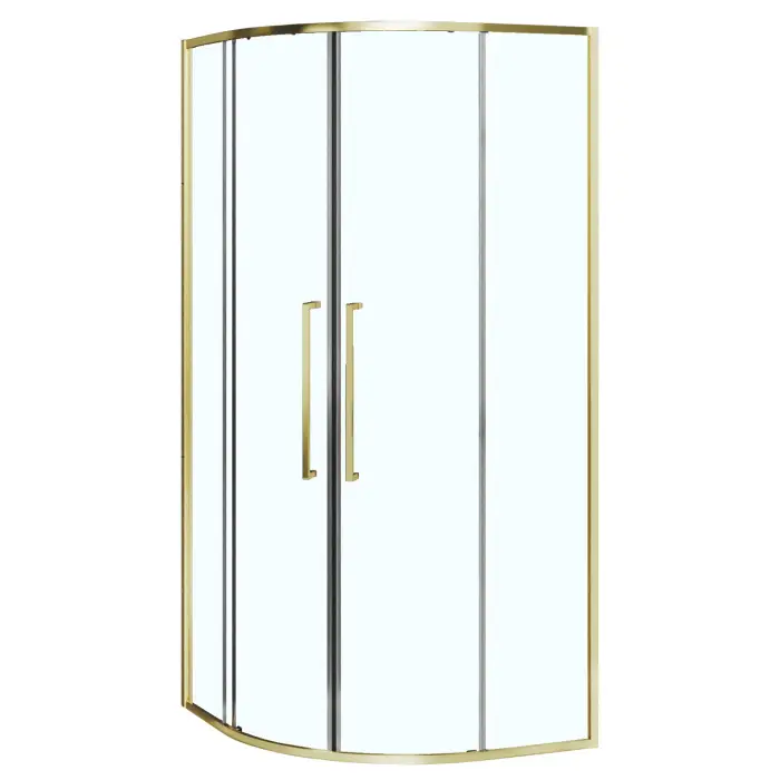 Душевое ограждение Azario Шанхай 900х900х1950 четверть круга, прозрачное стекло 6 мм, профиль брашированное золото (AZ-S43-90-BGL-CL)