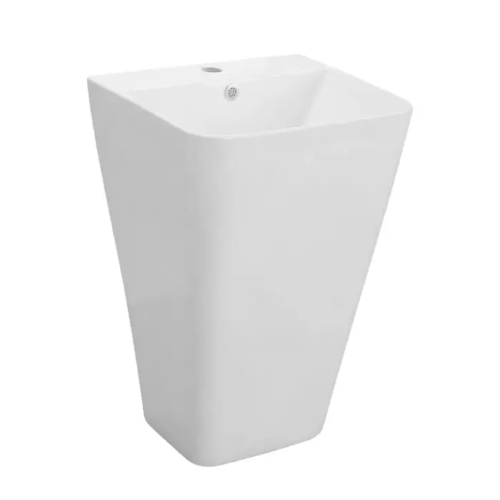 Раковина напольная AZARIO FRETTA SQUARE 440х380х835 отдельностоящая, прямоугольная, белый глянцевый (AZ-302)