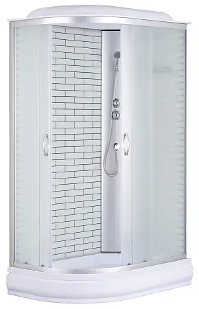 Душевая кабина Loranto 120х80х215 поддон 20 см, белый кирпичный узор, стекло 4 мм, профиль хром (CS-66120-20R FW 120) Душевая кабина Loranto 120х80х215 поддон 20 см, белый кирпичный узор, стекло 4 мм, профиль хром (CS-66120-20R FW 120)