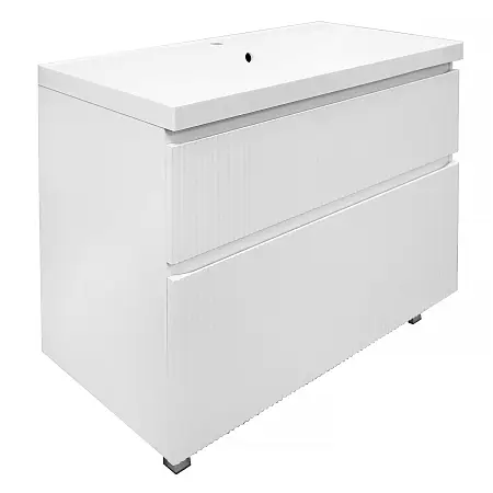 Комплект Тумба Azario Viola 100/2Н 1000х450х850 напольная, с раковиной Астория 100, белый матовый (CS00097146)