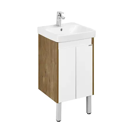 Тумба под раковину AQUATON Сканди 45 Doors универсальная, Белый/Дуб Рустикальный (1A278701SDZ90)