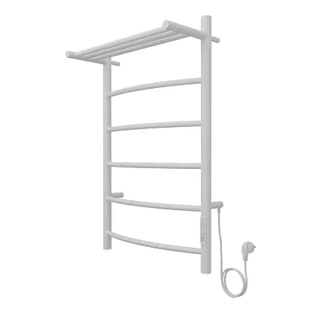 Полотенцесушитель электрический AZARIO VERONA 500/800 5 секций, с полкой, диммер справа, белый (AZ04858PW)