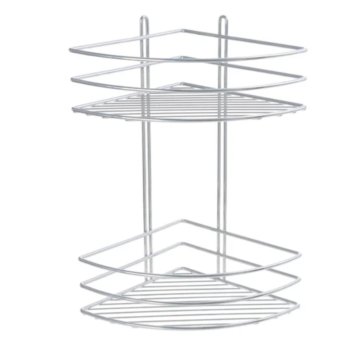 Полка корзина Fixsen угловая, двухэтажная, хром (FX-710-2)