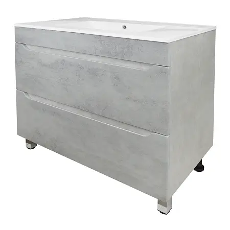 Комплект Тумба Loranto Florena 80 810х470х810 напольная, с раковиной Azario Leon, светлый бетон (CS00086992)