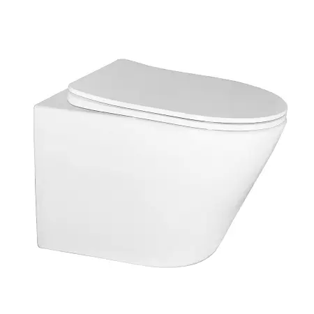 Унитаз подвесной Azario Atrio 490x365x360 безободковый, с сиденьем микролифт, белый (AZ-2330) Унитаз подвесной Azario Atrio 490x365x360 безободковый, с сиденьем микролифт, белый (AZ-2330)