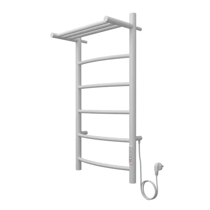 Полотенцесушитель электрический AZARIO VERONA 400/800 5 секций, с полкой, диммер справа, белый (AZ04848PW)