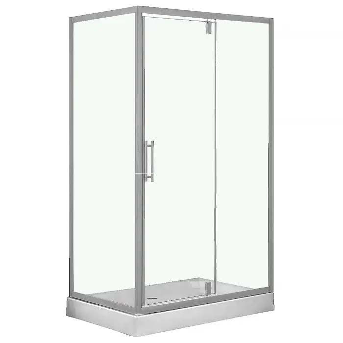 Душевое ограждение LORANTO 120х80х200 R/L с низким поддоном 13см, прозрачное закаленное стекло 6мм, профиль хром (CS-6128C 120)