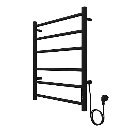 Полотенцесушитель электрический AZARIO PARMA 500/600 6 секций, диммер справа, черный (AZ10856B)