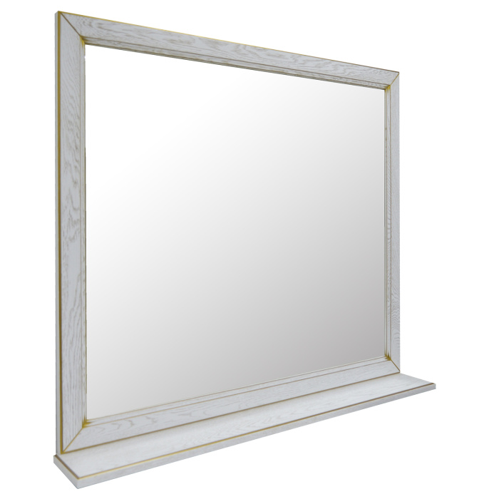 Зеркало Loranto Пандора 1050х920 белое золото, массив Дуб (Зеркало)