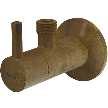 Угловой вентиль с фильтром Alcadrain 1/2" × 3/8", круглый, бронза (ARV001-Antic)