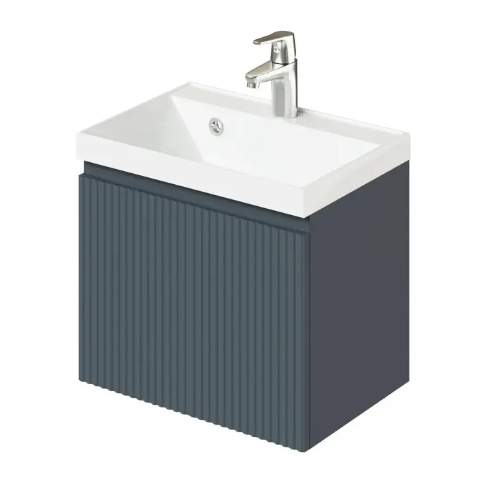 Комплект тумба Итана Kate 50 (494х344х448) подвесная, с раковиной Clarissa 50, антрацит (CS00090877)