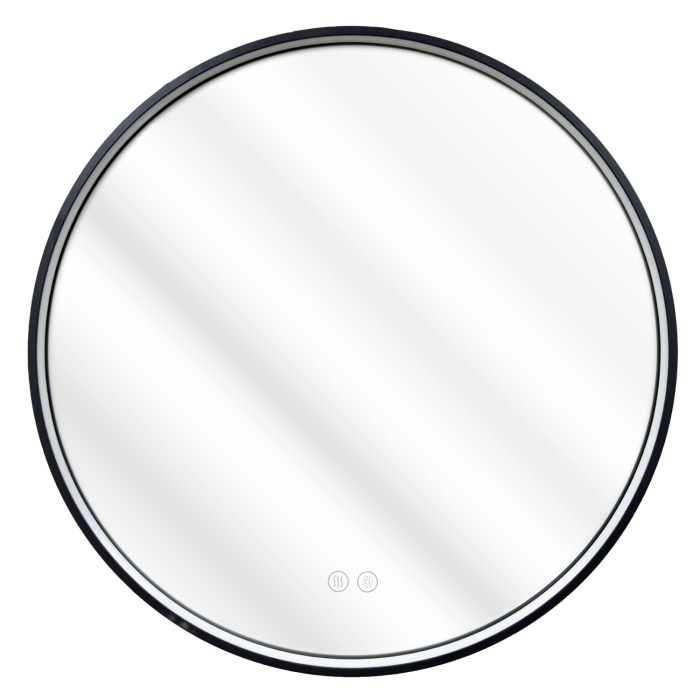 Зеркало с подсветкой в ванную Azario Димион 700х700х45 АZ-LED010925 цвет черный матовый