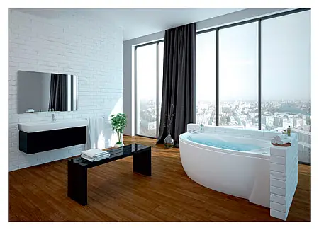 PAOLINA Ванна асимм 170х97 с фронт панелью и монт комп ПРАВАЯ  ИНТЕРЬЕР