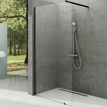 Душевая перегородка Ravak Walk-In Wall 80 стекло Transparent, профиль Черный (GW9W40300Z1)