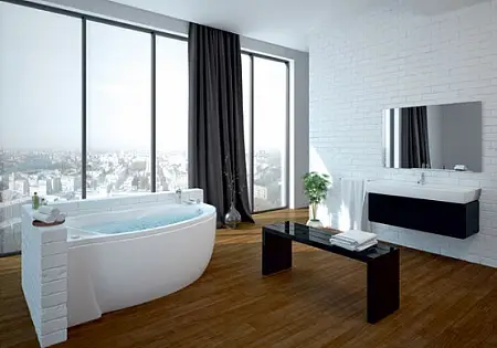 PAOLINA Ванна асимм 170х97 с фронт панелью и монт комп ЛЕВАЯ  ИНТЕРЬЕР