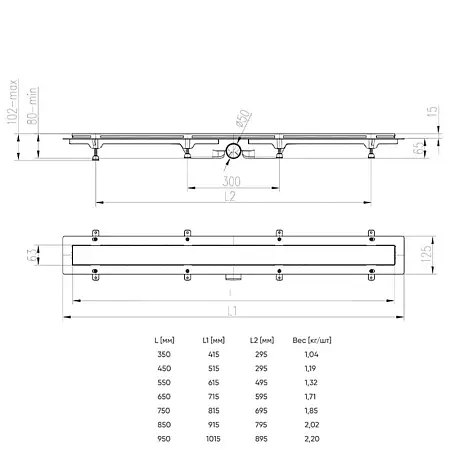 чертеж пластиковые желоба D50