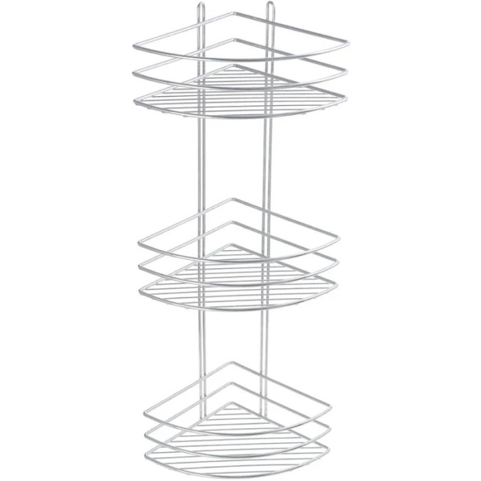 Полка корзина Fixsen угловая, трехэтажная, хром (FX-710-3)