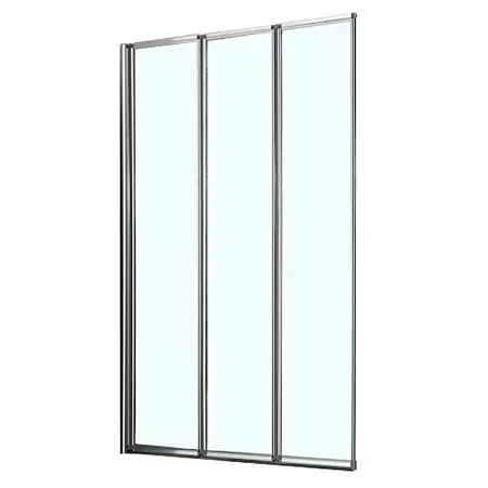 Шторка для ванны AZARIO PRESTON 800*1500 3-х секционная, прозрачное стекло 4 мм, цвет профиля хром (AZ-NFC6433 800)