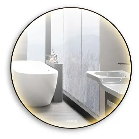 Зеркало AZARIO Valencia D600 с подсветкой, сенсорный выключатель с функцией диммера, смена цвета, алюминиевая рамка (AZ-Z-126ALM)