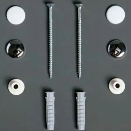 Комплект вертикальных крепежей для унитаза или биде SIMAS с колпачками цвета хром и белый (F90cr/bi)