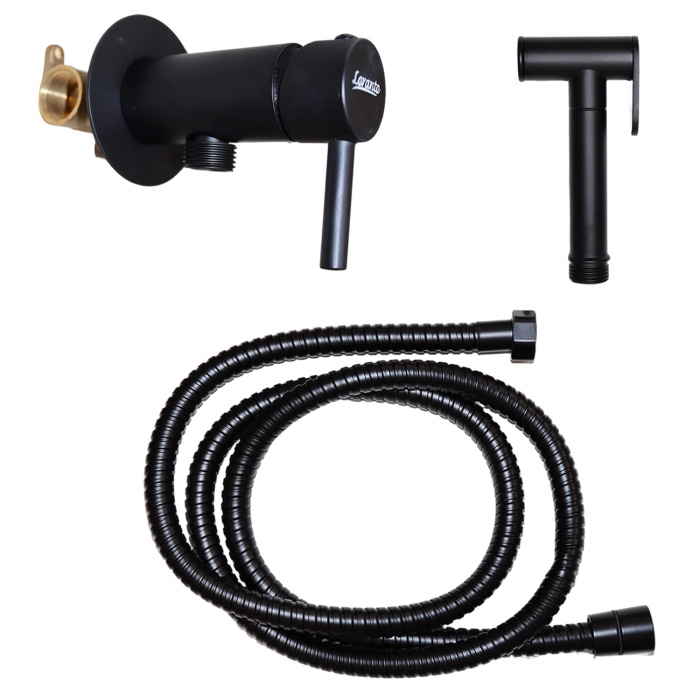 Гигиенический душ Loranto со смесителем, однорычажный, черный (LR80543000)